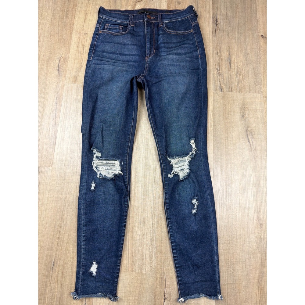 SP Black Label Womens 29 Distressed High Rise Skinny Jeans Dark Wash P9653DK